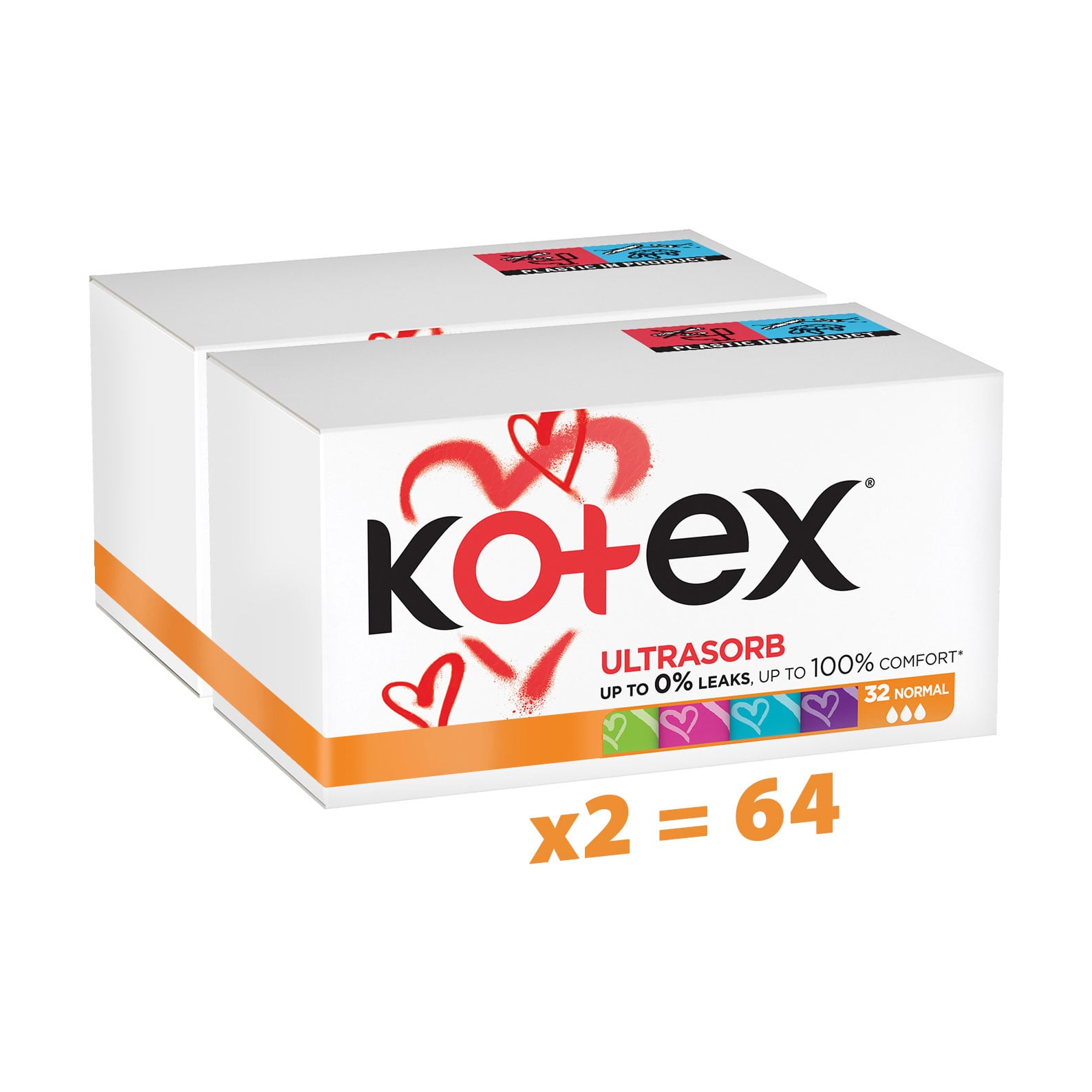 Упаковка тампонів Kotex Normal, 32 шт * 2 шт